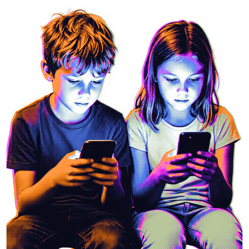 Zwei Kinder am Smartphone